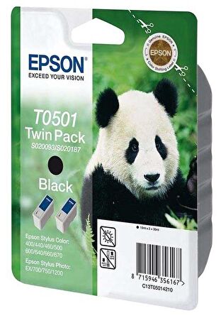 Tonersepeti Epson T0501-C13T05014220 Orjinal Siyah Kartuş 2'Li