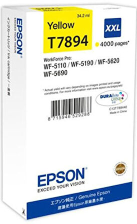 Tonersepeti Epson T7894XXL-C13T789440 Orjinal Sarı Kartuş