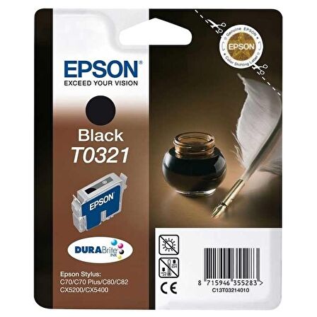 Tonersepeti Epson T0321-C13T03214020 Orjinal Siyah Kartuş
