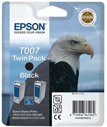 Tonersepeti Epson T007-C13T00740220 Orjinal Siyah Kartuş 2'Li