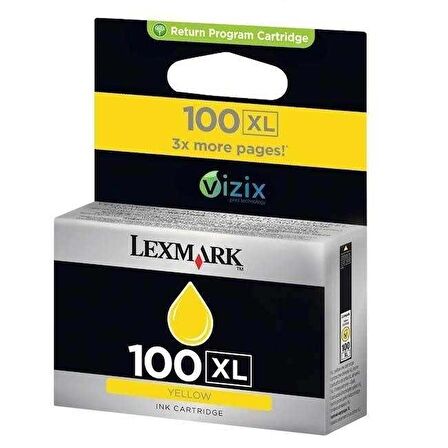 Tonersepeti Lexmark 100XL-14N1071E Sarı Orjinal Kartuş Y.K