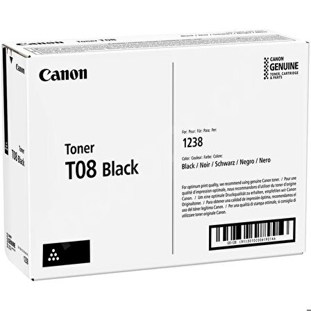 Tonersepeti Canon T08 (3010C006) Siyah Orjinal Toner -LBP1238/MF1238