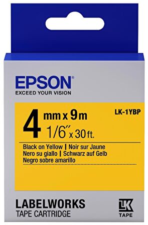 Tonersepeti Epson LK-1YBP Sarı Üzerine Siyah Orjinal Etiket