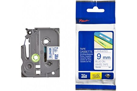 Tonersepeti Brother TZe-223 Mavi Üzerine Beyaz Etiket 9mm