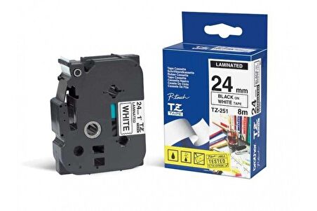 Tonersepeti Brother TZE-251 Beyaz Lamine Etiket 24mm