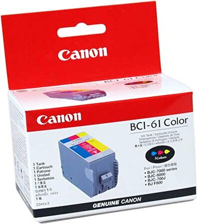 Tonersepeti Canon BC-61 Renkli Orjinal Kartuş BJC-7000 / BJC-8000