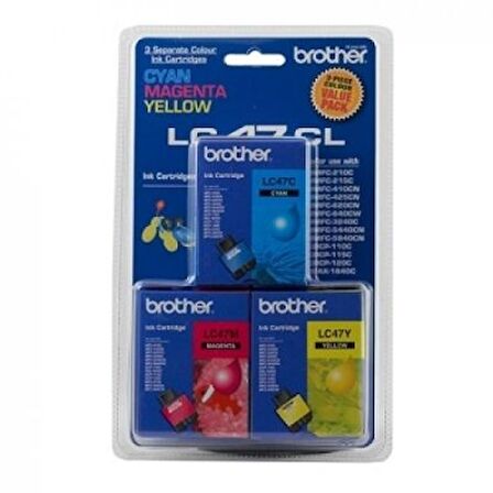 Tonersepeti Brother LC47CL 3lü Paket Renkli Orijinal Kartuş