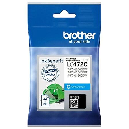 Tonersepeti Brother LC472C Orijinal Mavi Kartuş