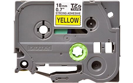 Tonersepeti Brother TZe-S641 18mm Sarı üzerine Siyah Laminasyonlu Ekstra Güçlü Orjinal Etiket