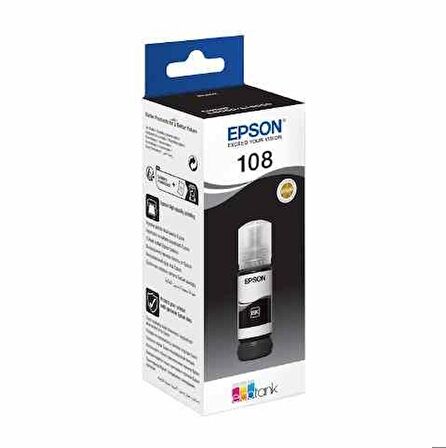 Tonersepeti Epson T09C1 108 Black Siyah Şişe Mürekkep T09C14A L18050/L8050