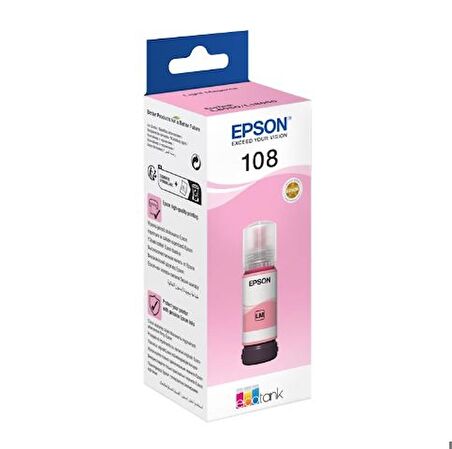 Tonersepeti Epson T09C6 108 Light Magenta Açık Kırmızı Şişe Mürekkep T09C64 L18050/L8050