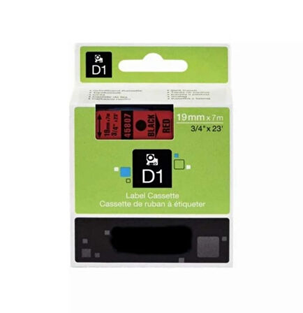 Dymo 45807 Kırmızı Üzerine Siyah Muadil Etiket 19mm