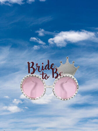 Bride Gözlük Bride to be yazılı şeffaf taçlı Pembe Parti Gözlüğü