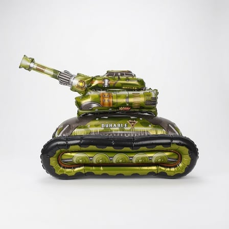 4D Tank Folyo Balon 42x70 cm Doğum Günü Parti Süsü Askeri Temalı Dekorasyon Balonu