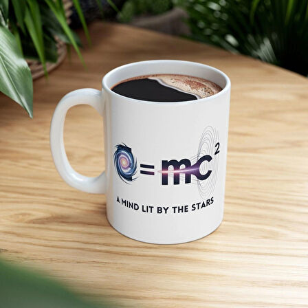 E=mc² Einstein Kupa, Bilimseverler ve Fizikçiler İçin Tasarım Kupa Bardak Hediyesi