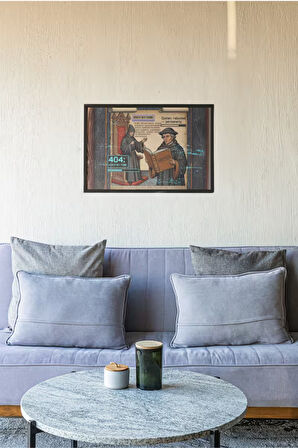 Martin Luther Çerçeveli Tablo – Reformasyon Dönemi Mizahı – Dini ve Tarihi Dekor – 30x42 cm