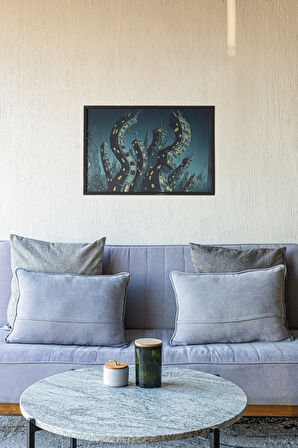 Surreal City Çerçeveli Tablo – Bükülmüş Binalar – Distopik Şehir – Modern ve Gotik Mimari 30x42 cm