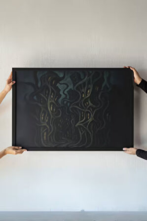 Surreal Architecture Çerçeveli Tablo – Bükülmüş Binalar – Soyut Şehir – Duvar Dekoru 30x42 cm