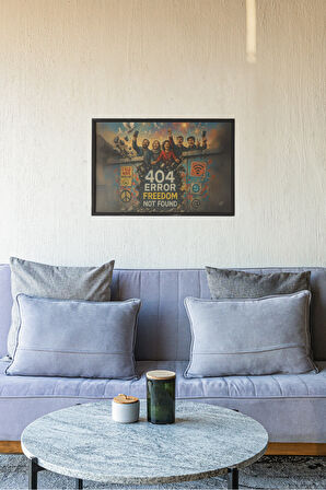 Berlin Duvarı Çerçeveli Tablo – 404 Freedom Not Found – Soğuk Savaş Temalı Dekor – 30x42 cm