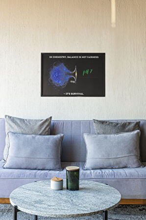 Kimya Temalı Çerçeveli Tablo – Kimyacılar ve Bilim Severler İçin Eğlenceli Duvar Dekor 30x42 cm