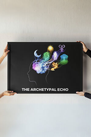 Arketipsel Yankı Çerçeveli Tablo – Psikoloji Sanatı–Bilinç ve Kolektif Bilinçdışı Dekoru – 30x42 cm