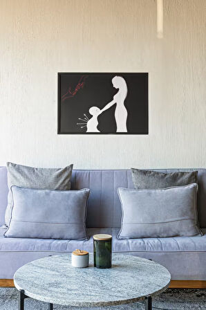 Minimalist Sanat Çerçeveli Tablo – Ruhsal Bağ Temalı Özel Tasarım Duvar Dekoru – 30x42 cm