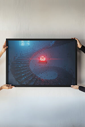 Modern Mimari Çerçeveli Tablo – Soyut Baskı – Gelecekçi Duvar Sanatı – Dijital Dekor – 30x42 cm