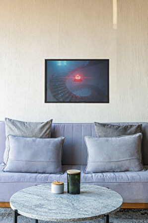 Modern Mimari Çerçeveli Tablo – Soyut Baskı – Gelecekçi Duvar Sanatı – Dijital Dekor – 30x42 cm