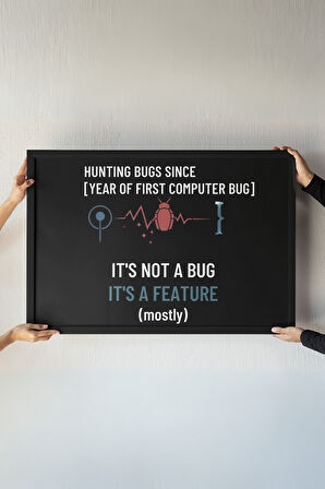 Programcılar ve Bilgisayar Tutkunları için Kod Mizahı Çerçeveli Tablo – Hediyelik Tasarım, 30x42 cm