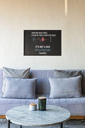 Programcılar ve Bilgisayar Tutkunları için Kod Mizahı Çerçeveli Tablo – Hediyelik Tasarım, 30x42 cm