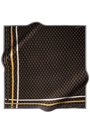 Vissona Tivil Siyah-Gold İpek Eşarp 16505-0001-0011
