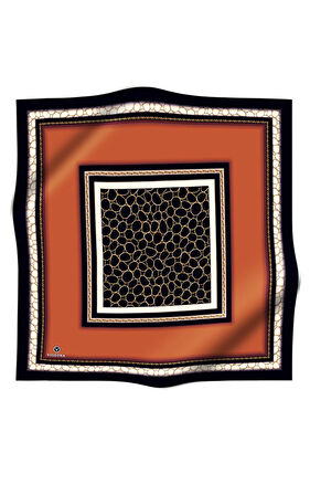 Vissona Tivil İpek Eşarp 17147-0014-0001 Siyah-Taba