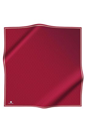 Vissona Tivil Bordo-1 Geçişli Monogram Desen İpek Eşarp 11276-0018