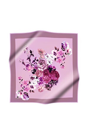 Vissona Tivil İpek Eşarp 17632-0022 Lila Karışık Desen