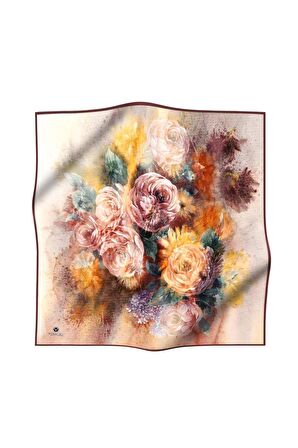 Vissona Tivil Bordo-1 Desenli İpek Eşarp 17641-0018
