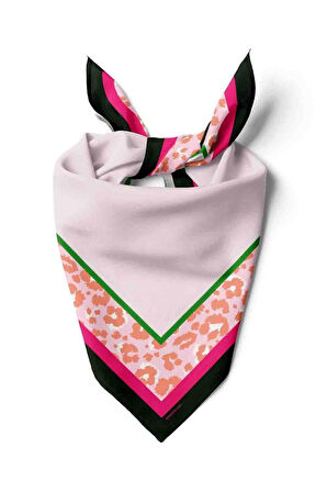 Y22 Kadın Turuncu Kare Desenli 50x50 Bandana HYL DG01523-22