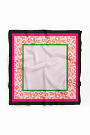 Y22 Kadın Turuncu Kare Desenli 50x50 Bandana HYL DG01523-22