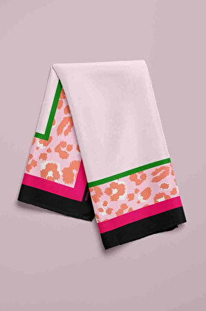 Y22 Kadın Turuncu Kare Desenli 50x50 Bandana HYL DG01523-22