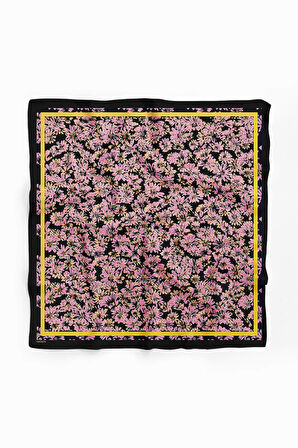 D12 Kadın Pembe Çiçek Desenli 50x50 Bandana