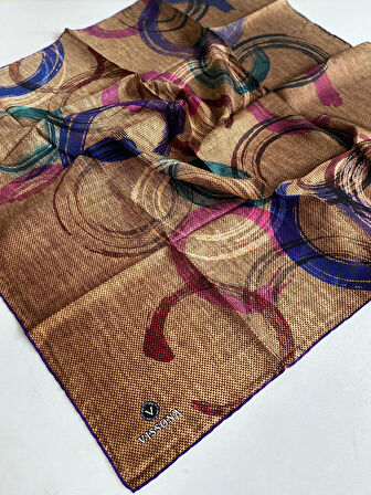 Vissona Tivil İpek Eşarp 7405 - 0004 - 0023 Mor Kırçıllı Desen