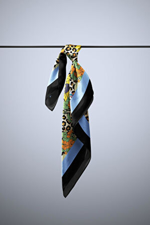 B96 Kadın Sarı Çiçek Desenli 50x50 Bandana