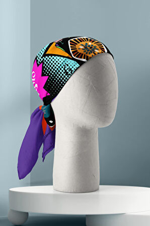 G74 Papatya Desenli Yeşil Kahve Köpek Bandanası DG5644 45x45