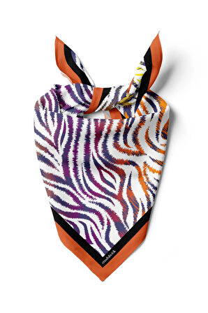 G72 Kadın Mavi Sarı Sarmaşık Desenli 50x50 Bandana HYL DG01427-22