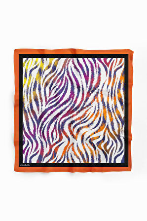 G72 Kadın Mavi Sarı Sarmaşık Desenli 50x50 Bandana HYL DG01427-22