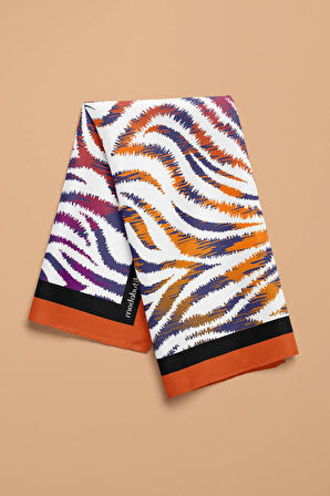 G72 Kadın Mavi Sarı Sarmaşık Desenli 50x50 Bandana HYL DG01427-22