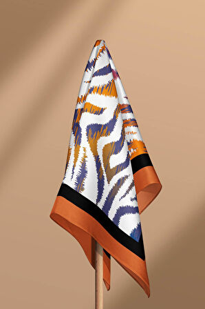 G72 Kadın Mavi Sarı Sarmaşık Desenli 50x50 Bandana HYL DG01427-22