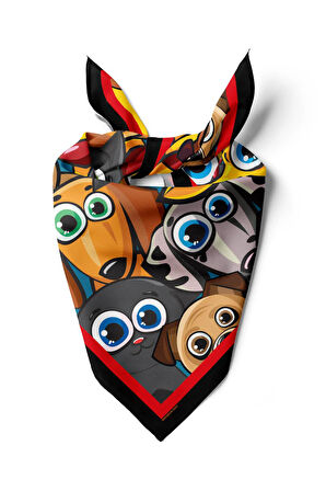 H27 Kadın Karışık Animal Friends Desenli 50x50 Bandana HYL DG0524-22