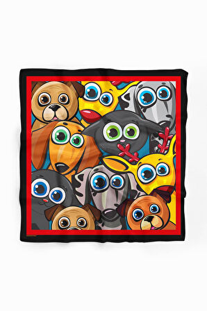 H27 Kadın Karışık Animal Friends Desenli 50x50 Bandana HYL DG0524-22