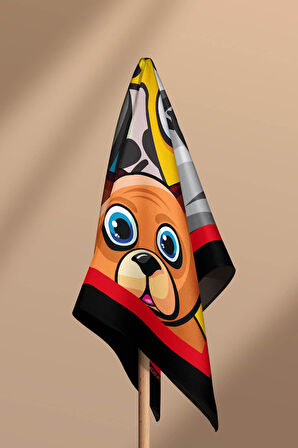 H27 Kadın Karışık Animal Friends Desenli 50x50 Bandana HYL DG0524-22