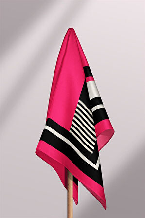 E47 Kadın Kırmızı Kare Desenli 50x50 Bandana HYL DG01524-22